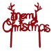 Cake topper merry christmas rood